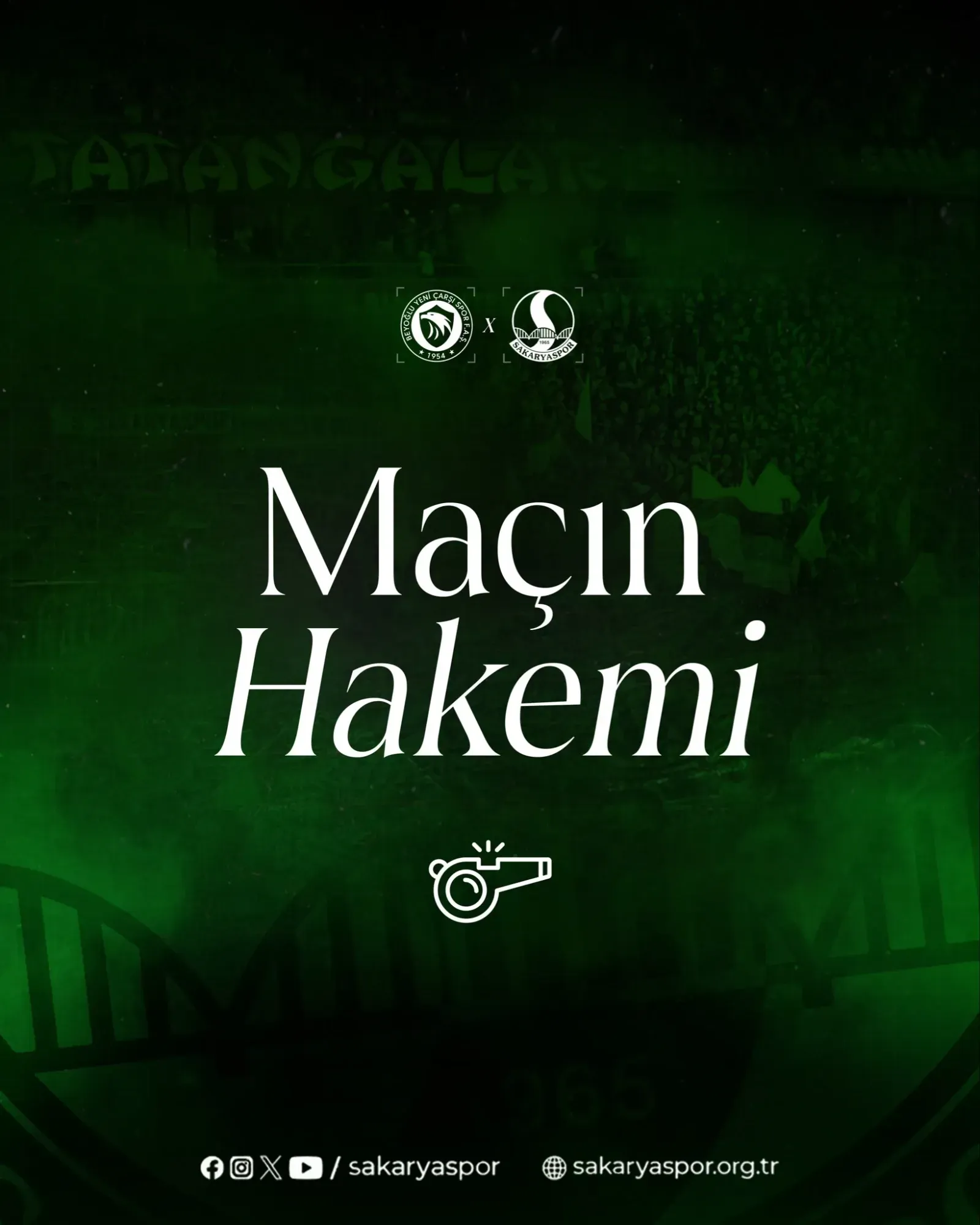 Sakaryaspor’un Beyoğlu sınavında hakem belli oldu!
